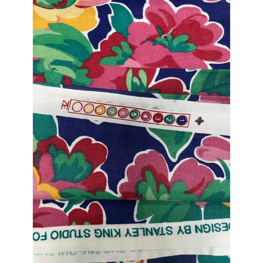 Stanley King Studio Fabric Floral‎ Cotton Teflon Finish Vibrant BTY